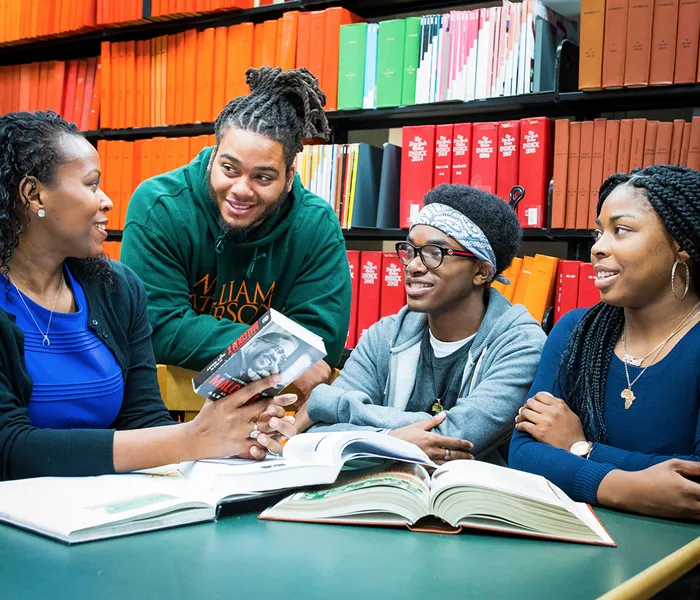 Students in the library